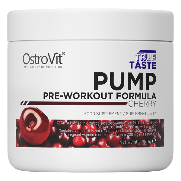 OstroVit PUMP Pre-Workout Formula 300 g NEW FORMULA cherry kaina