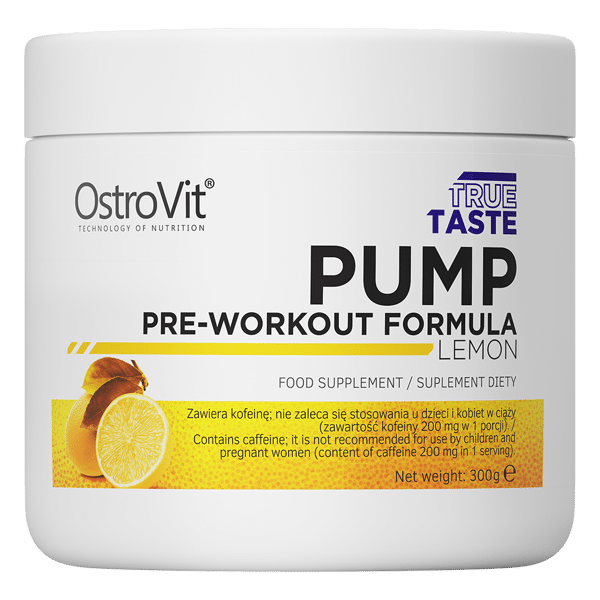 OstroVit PUMP Pre-Workout Formula 300 g NEW FORMULA lemon kaina