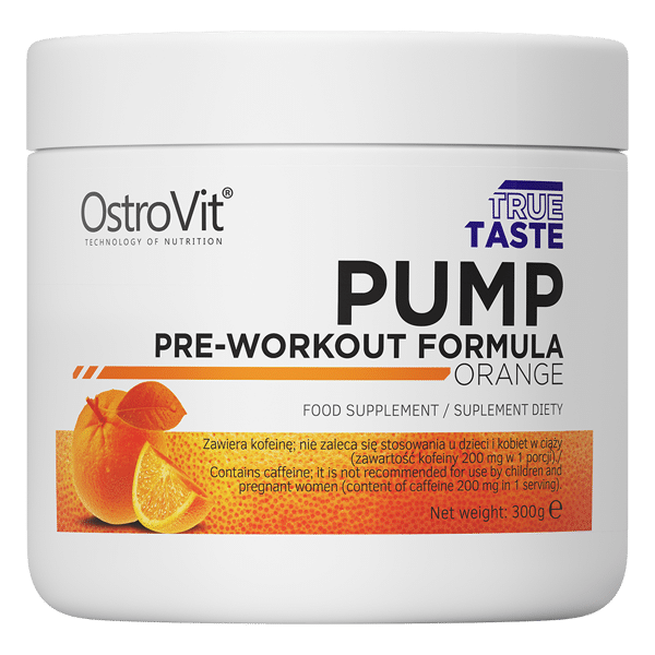 OstroVit PUMP Pre-Workout Formula 300 g NEW FORMULA orange kaina