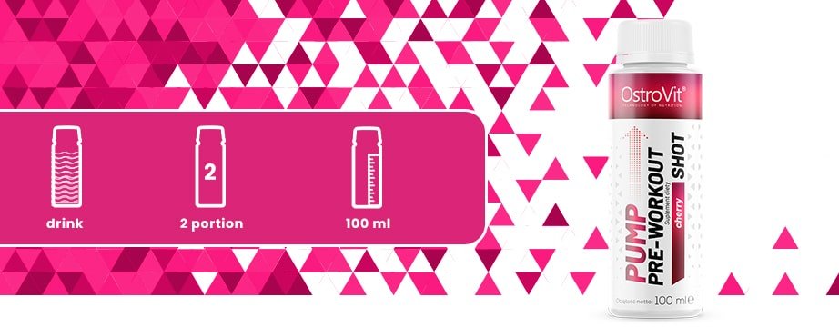 OstroVit Pump Pre-Workout Shot without beta-alanine 100 ml cherry baneris