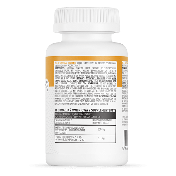 OstroVit-Siberian-Ginseng-120-tabs-kaina sudetis