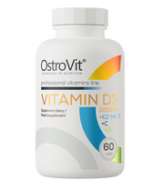OstroVit Vitamin D3 2000 IU + K2 MK-7 + VC + Zinc 60 caps kaina