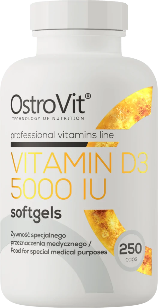 OstroVit VITAMIN D3 5000 softgels 250 caps kaina akcija