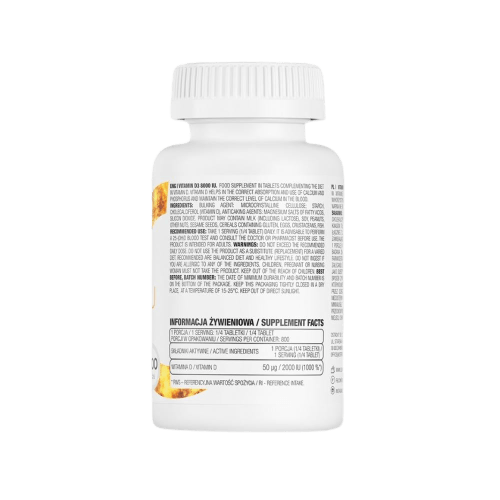 OstroVit Vitamin D3 8000 IU 200 tabs sudetis