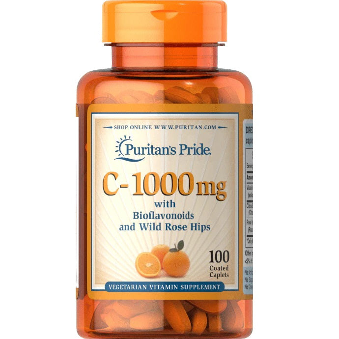 Puritan's Pride Vitamin C-1000 mg Complex with Bioflavonoids &amp; Rose Hips – 100 dengtų tablečių