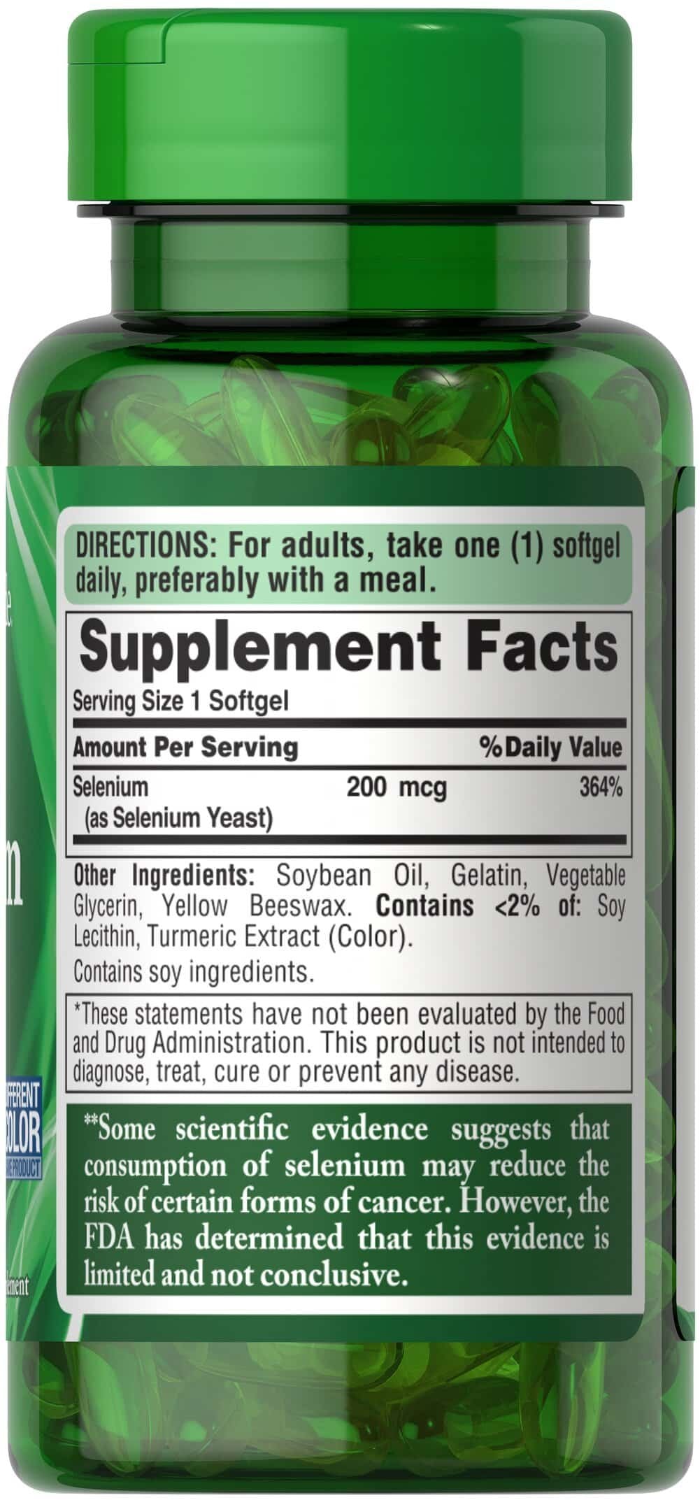 Puritan's Pride Absorbable Selenium 200 mcg-100 Softgels kaina sudetis