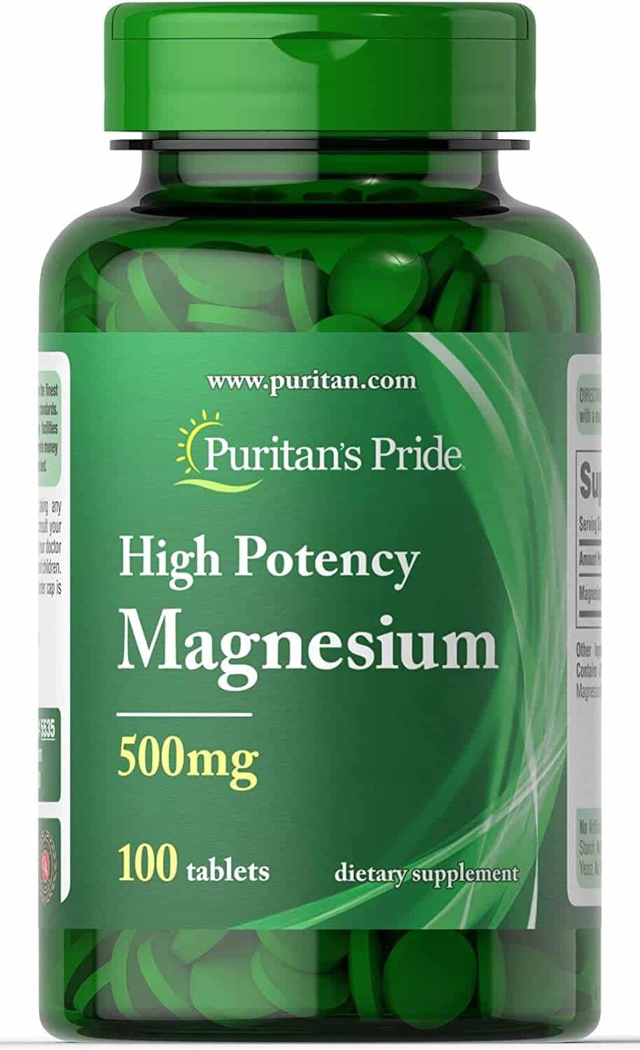 Puritan's Pride High Potency Magnesium - 500mg - 100 tabs kaina
