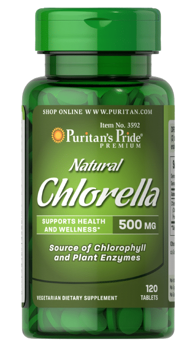 Puritans Pride Natural Chlorella 500mg 120 tabl. kaina