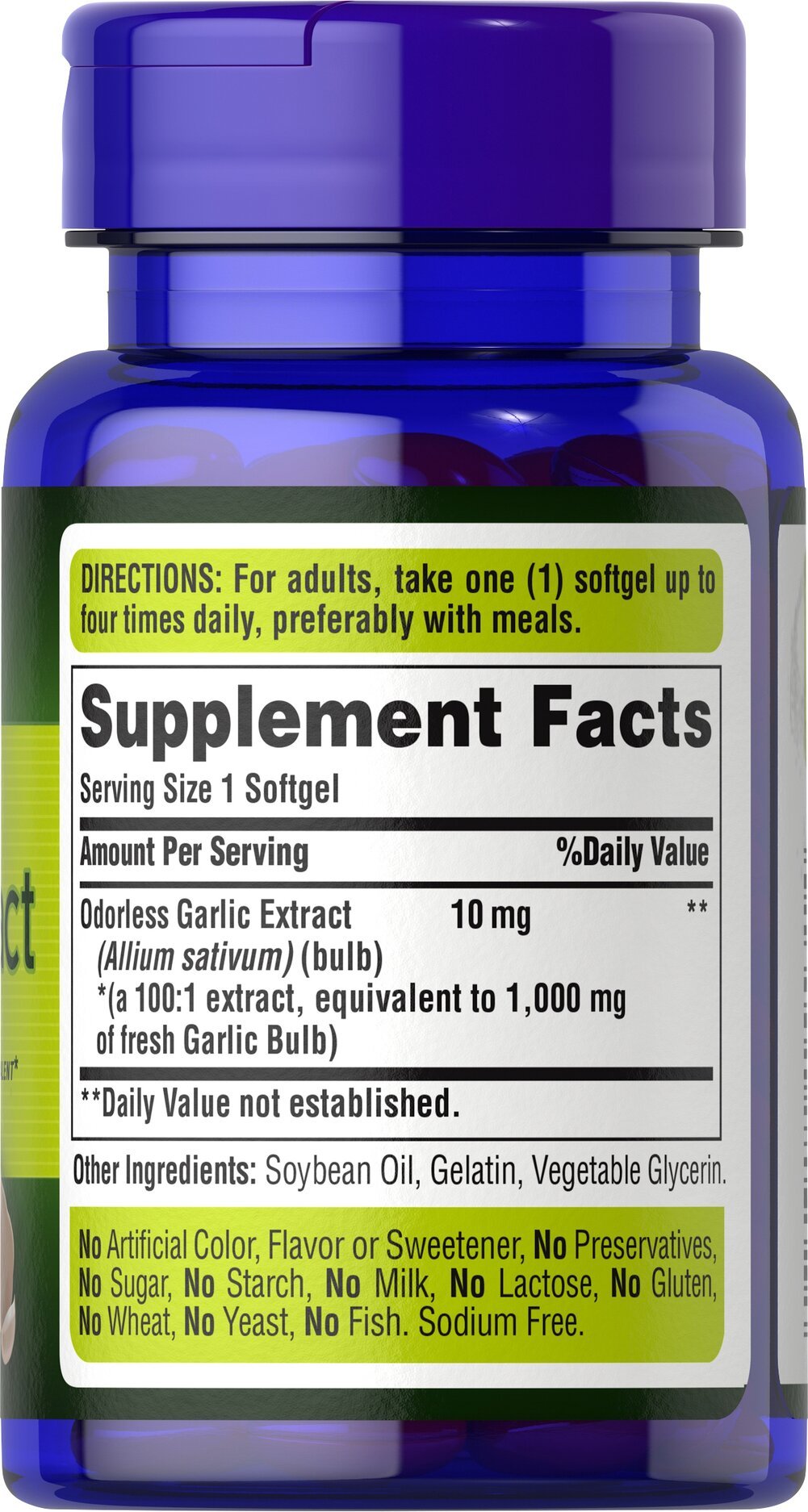 Puritan's Pride Odorless Garlic 1000mg - 100softgels 2