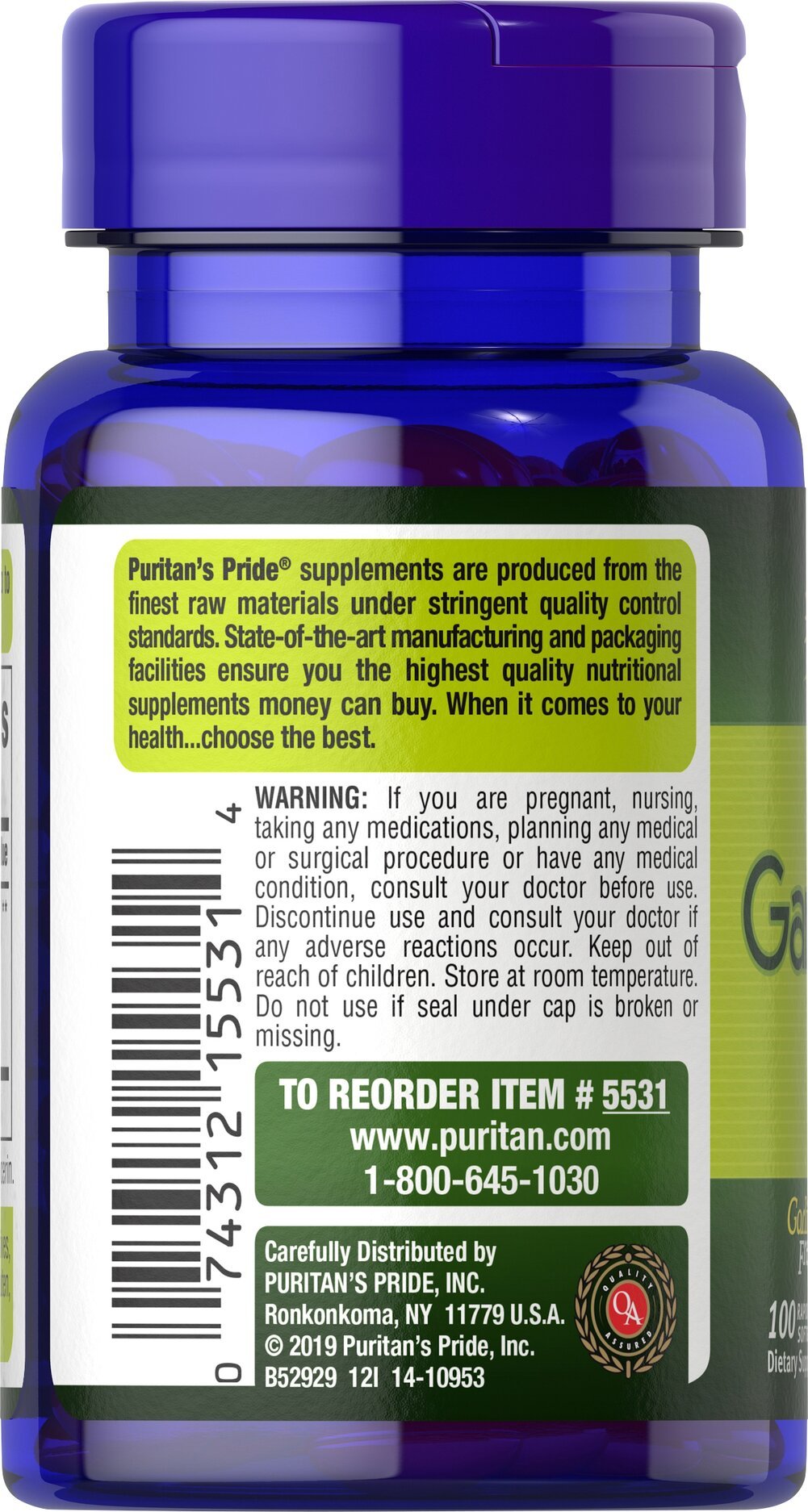 Puritan's Pride Odorless Garlic 1000mg - 100softgels 3