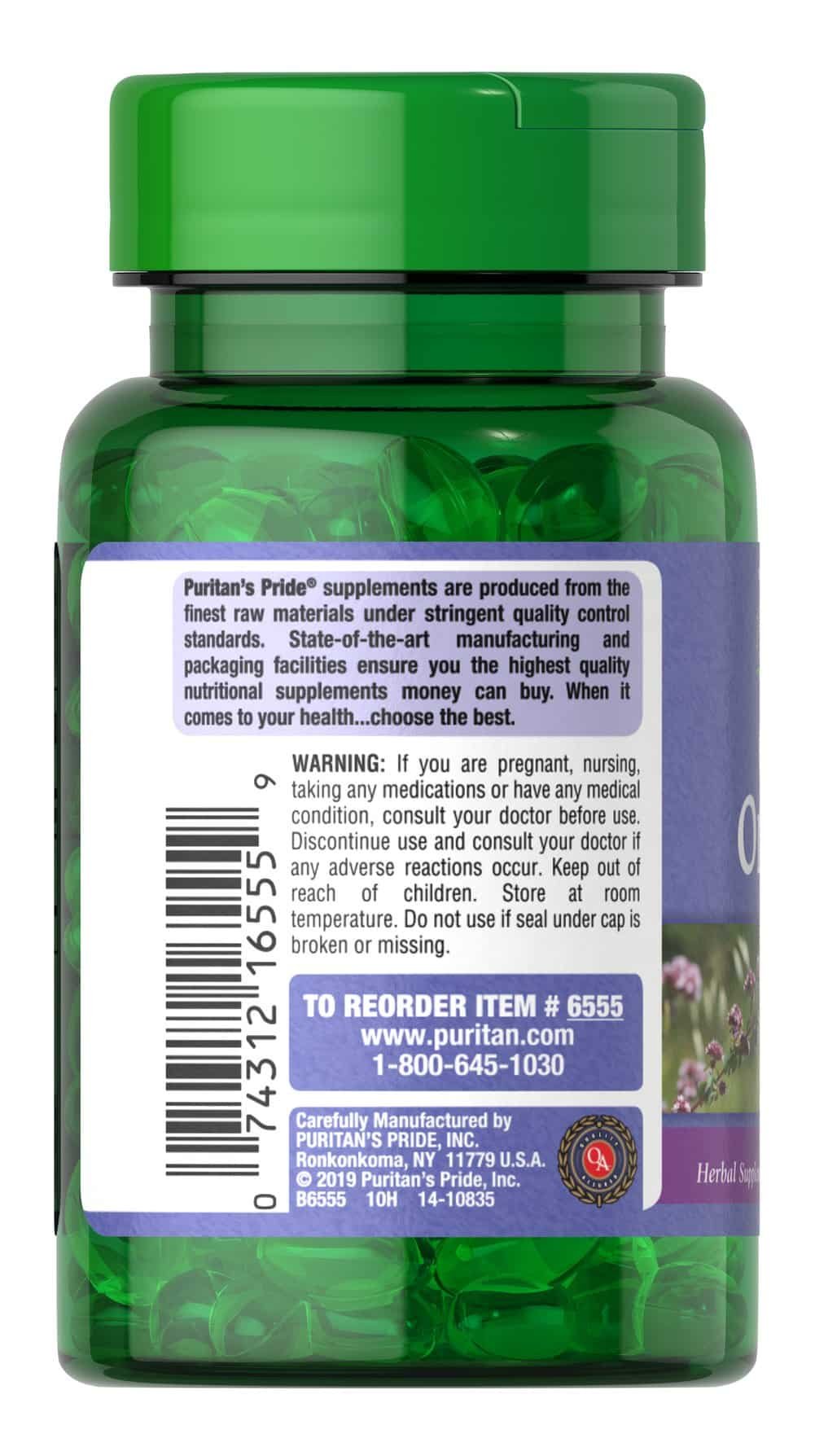 Puritan's Pride Oil of Oregano - 150 mg 90 Softgels vartojimas