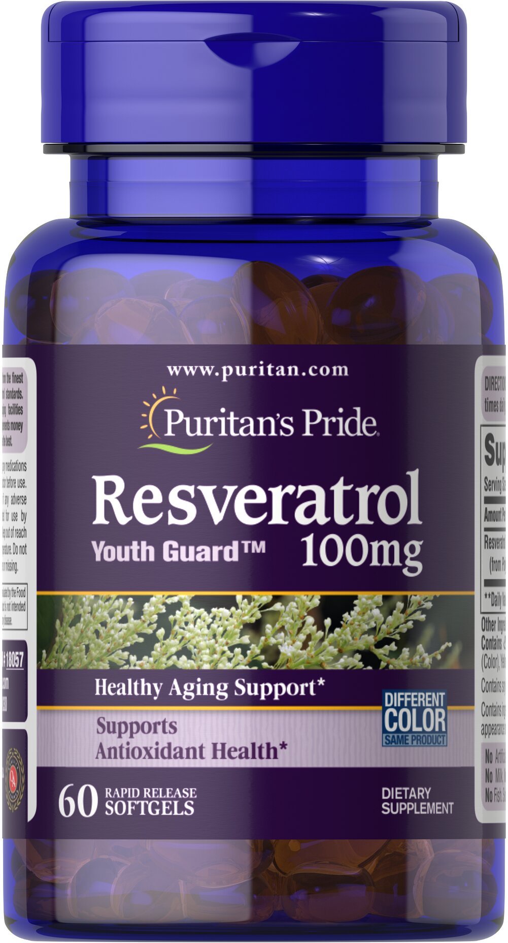 Puritan's Pride Resveratrol 100 mg 60 rapid release softgels kaina