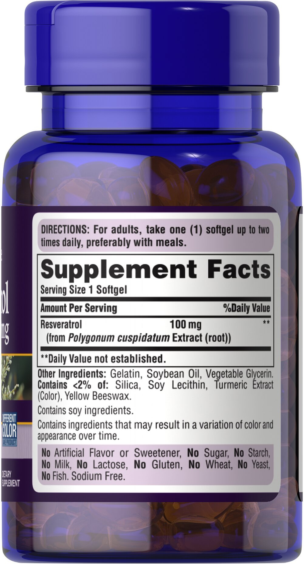 Puritan's Pride Resveratrol 100 mg 60 rapid release softgels sudetis