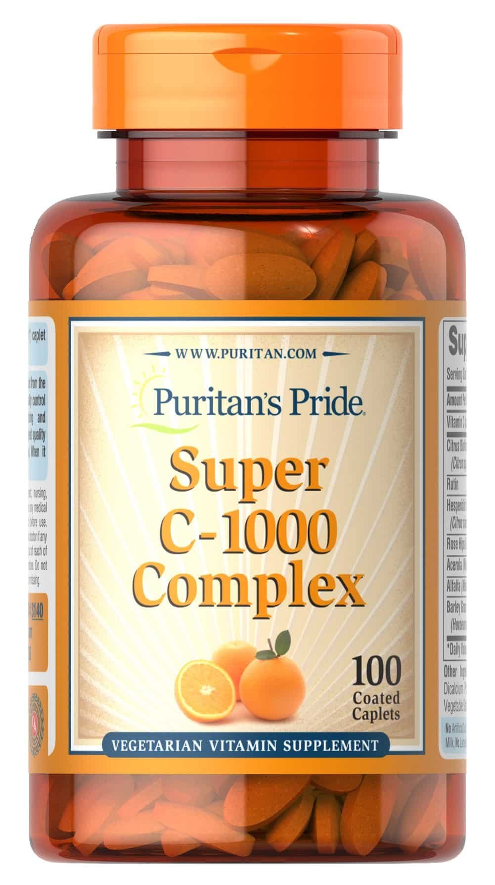 Puritan's Pride Super C 1000 Complex 100 Coated Caplets kaina