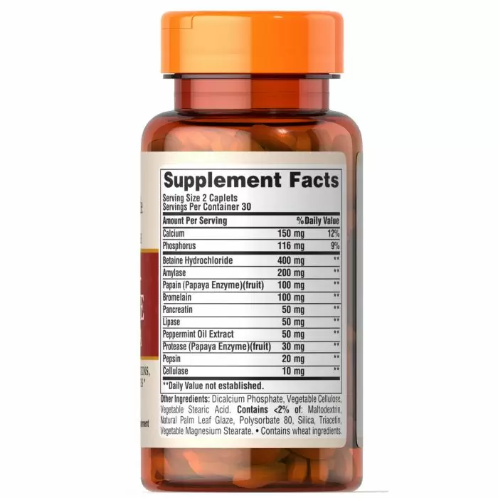 Puritan’s Pride Super Strength Multi Enzyme – 60 Coated Caplets kaina akcija sudetis