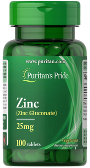 Puritan's Pride Zinc Gluconate 25mg 100 tablets kaina