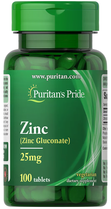 Puritan's Pride Zinc Gluconate 25mg 100 tablets kaina