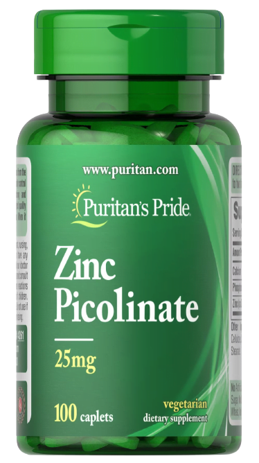 Puritan's Pride Zinc Picolinate 25mg 100 caplets pigu