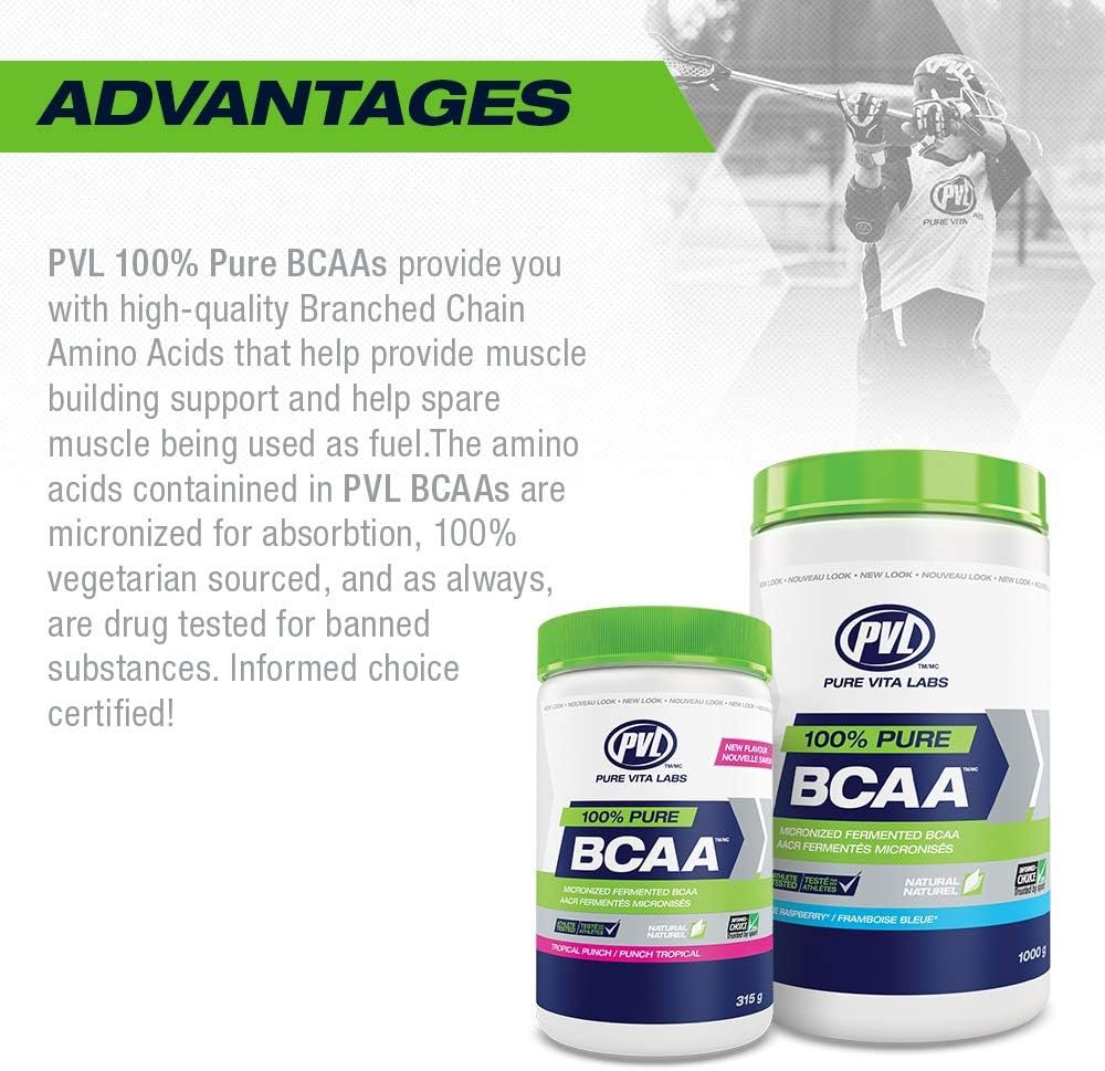 PVL Essentials 100% Pure BCAA - 315 grams Pineapple privalumai