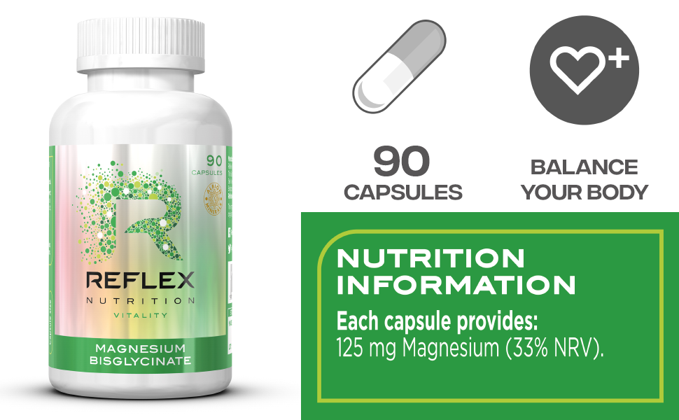 Reflex Nutrition Magnesium Bisglycinate - 90 caps nauja dezute