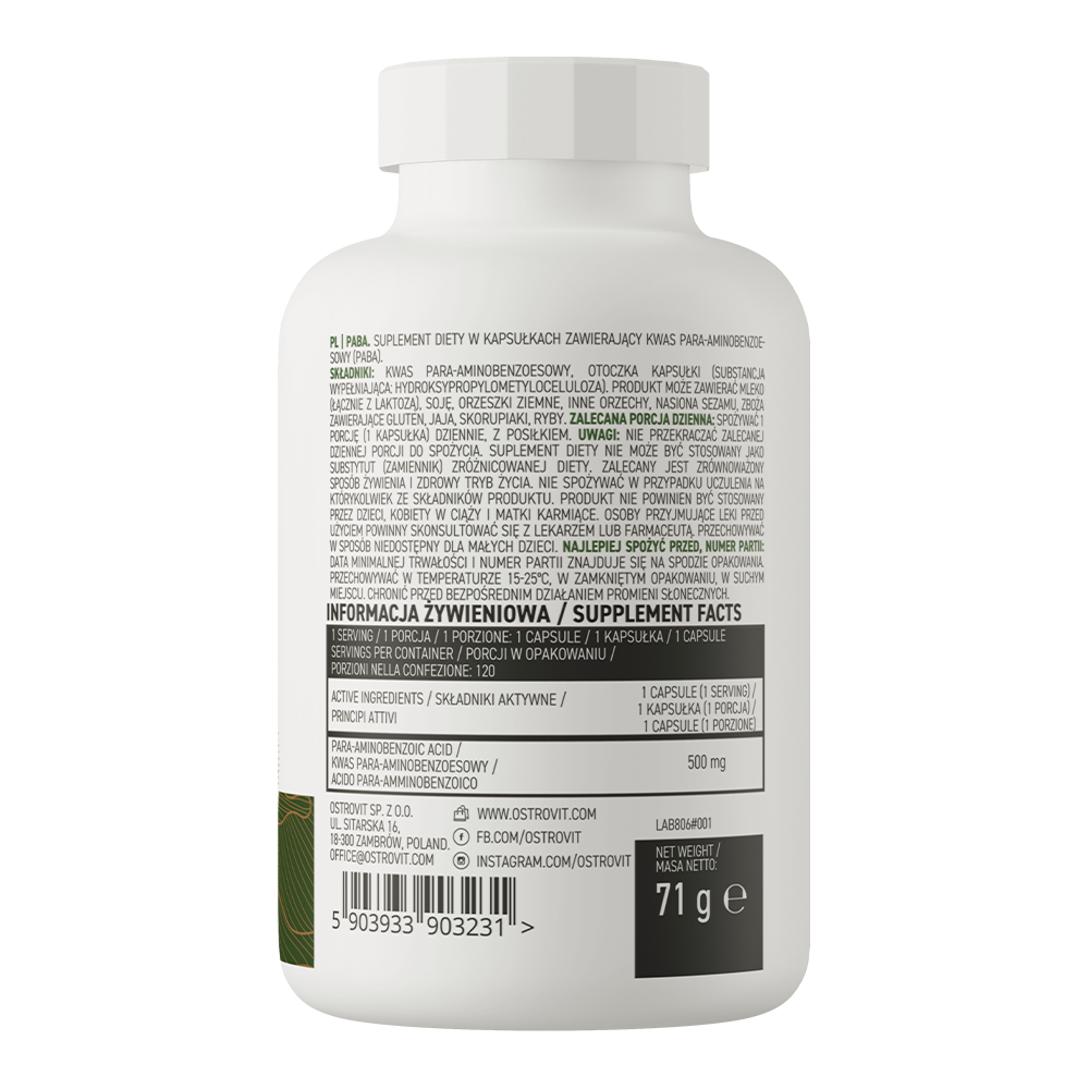 OstroVit PABA VEGE 120 caps - Vitaminas B10