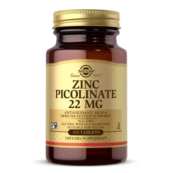 SOLGAR Zinc Picolinate 22 mg – 100 tablečių
