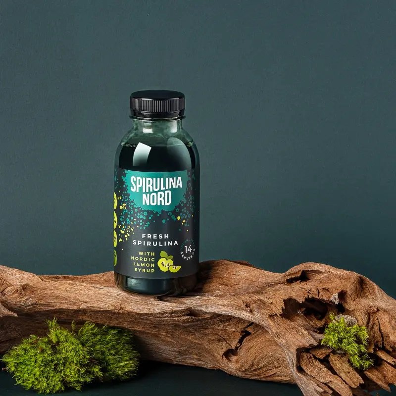 Spirulina Nord Fresh spirulina in nordic lemon syrup, 330ml svarainiu