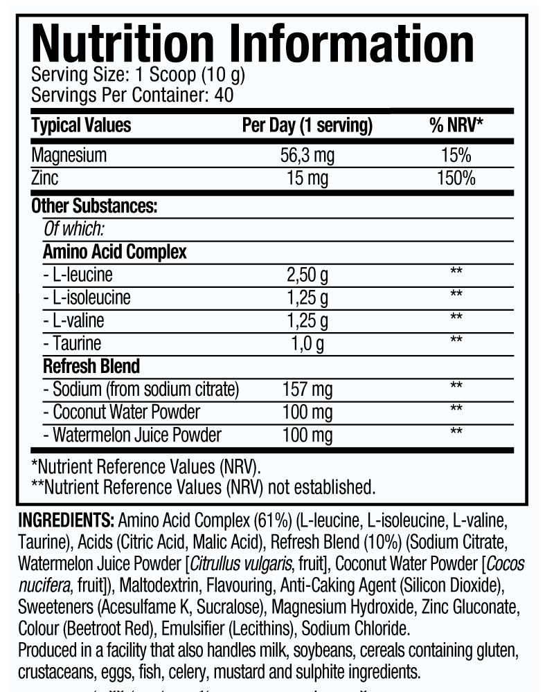 Strawberry Watermelon Flavour nutrition facts