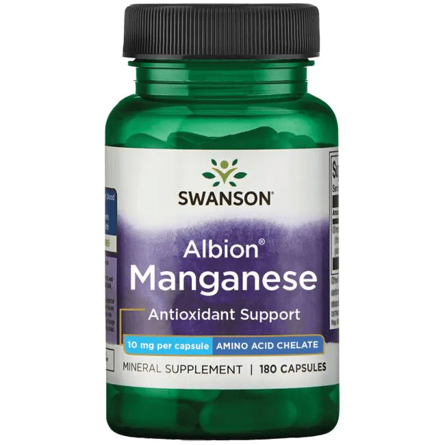 SWANSON Albion Chelated Manganese 10mg - 180 caps kaina