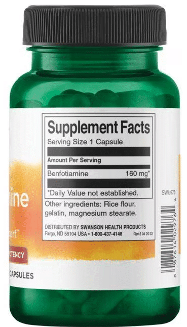 Swanson Benfotiamine, 160mg - 60 caps sudetis