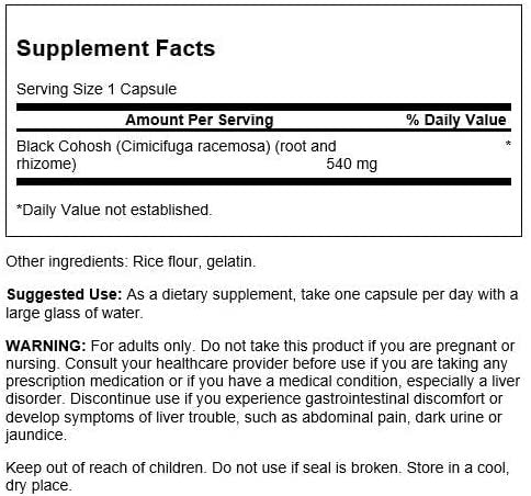 Swanson Black Cohosh 60 caps sudetis