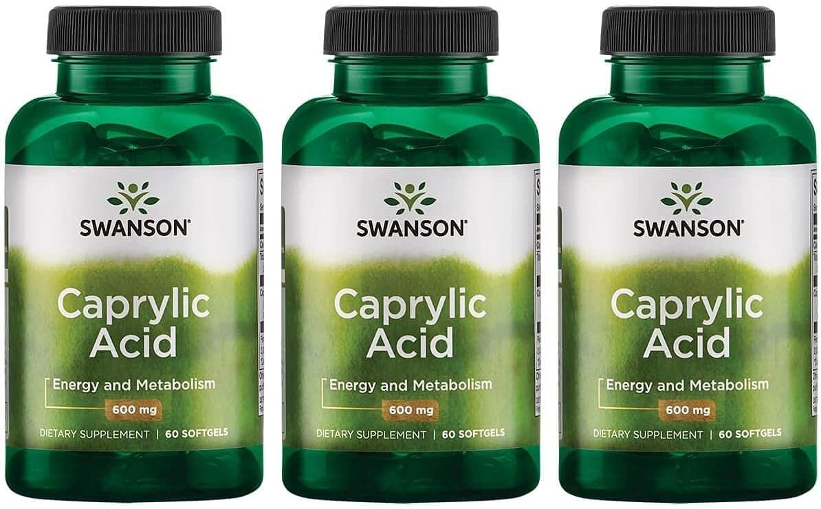 Swanson Caprylic Acid 600 mg 60 Sgels 3 Pack akcija