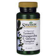 Swanson Full Spectrum Turmeric, Ashwagandha & Ginseng Complex 60 caps kaina