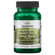 Swanson Grapeseed, Green Tea & Pine Bark 60caps kaina