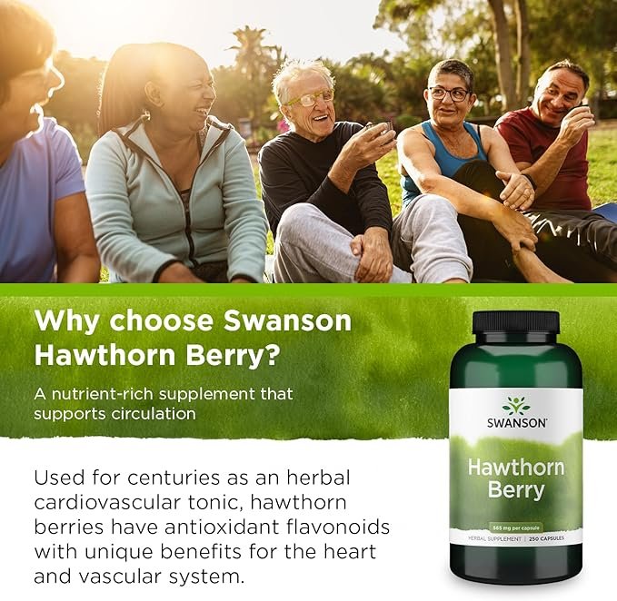 Swanson Hawthorn Berry 565mg 250 caps paskirtis