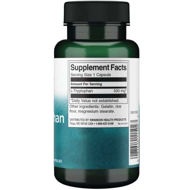 Swanson L-Tryptophan 500mg 60 capsules sudetis