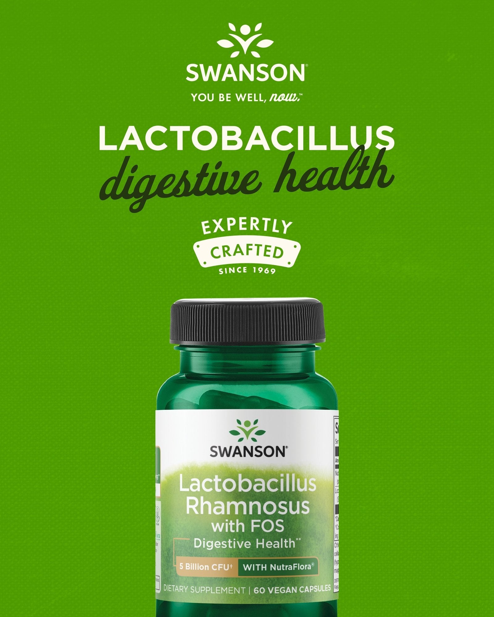 Swanson Lactobacillus Rhamnosus, 60 kapsulių baneris