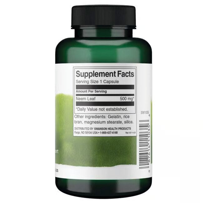 SWANSON Neem Leaf 500mg 100 caps sudetis