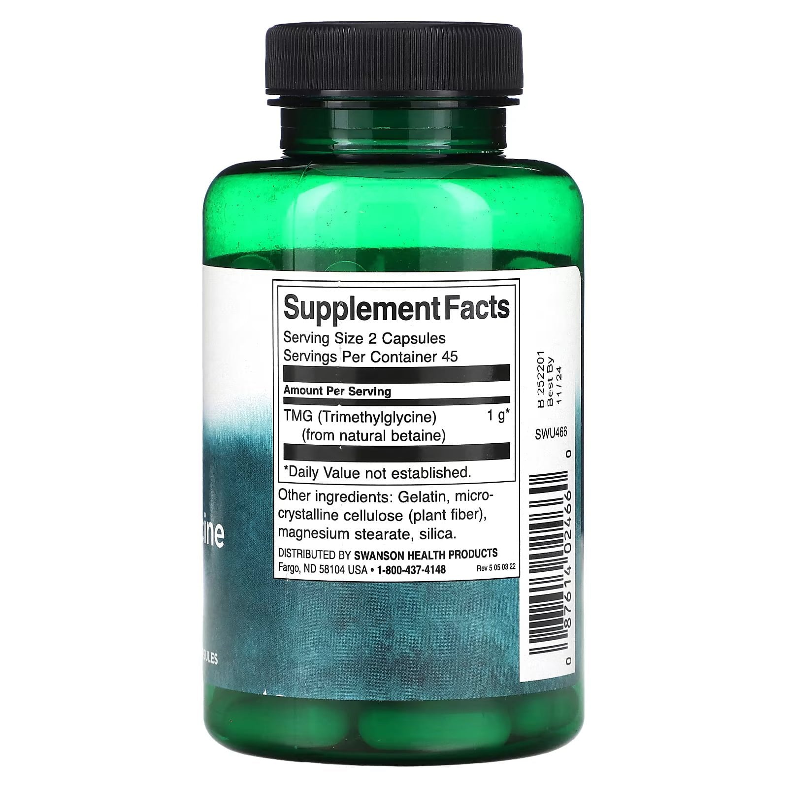 Swanson TMG Trimethylglycine 500 mg 90 Capsules akcija