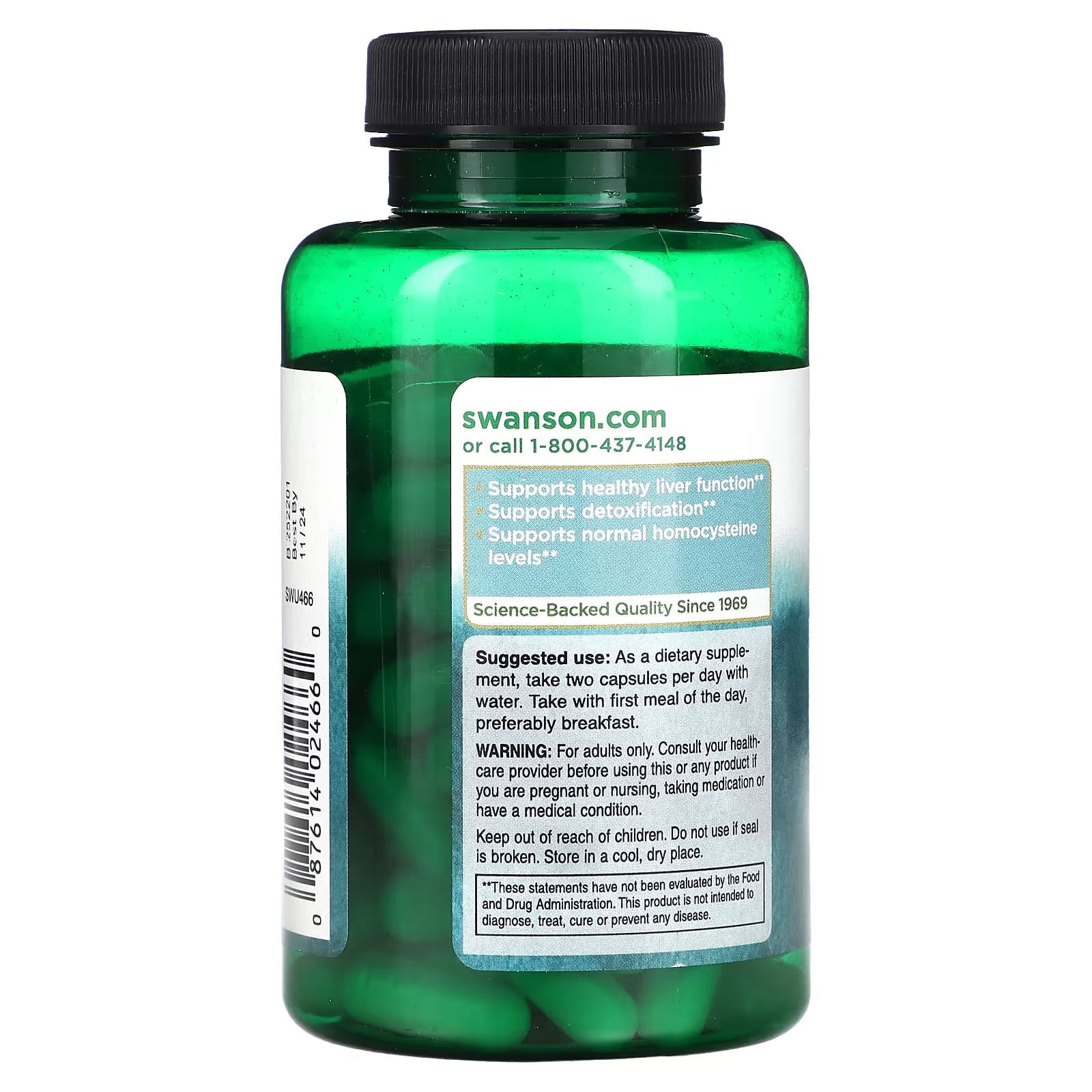 Swanson TMG Trimethylglycine 500 mg 90 Capsules kaina