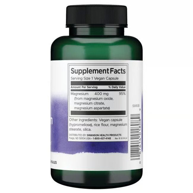 Swanson Triple Magnesium Complex - 400mg - 100 caps sudetis