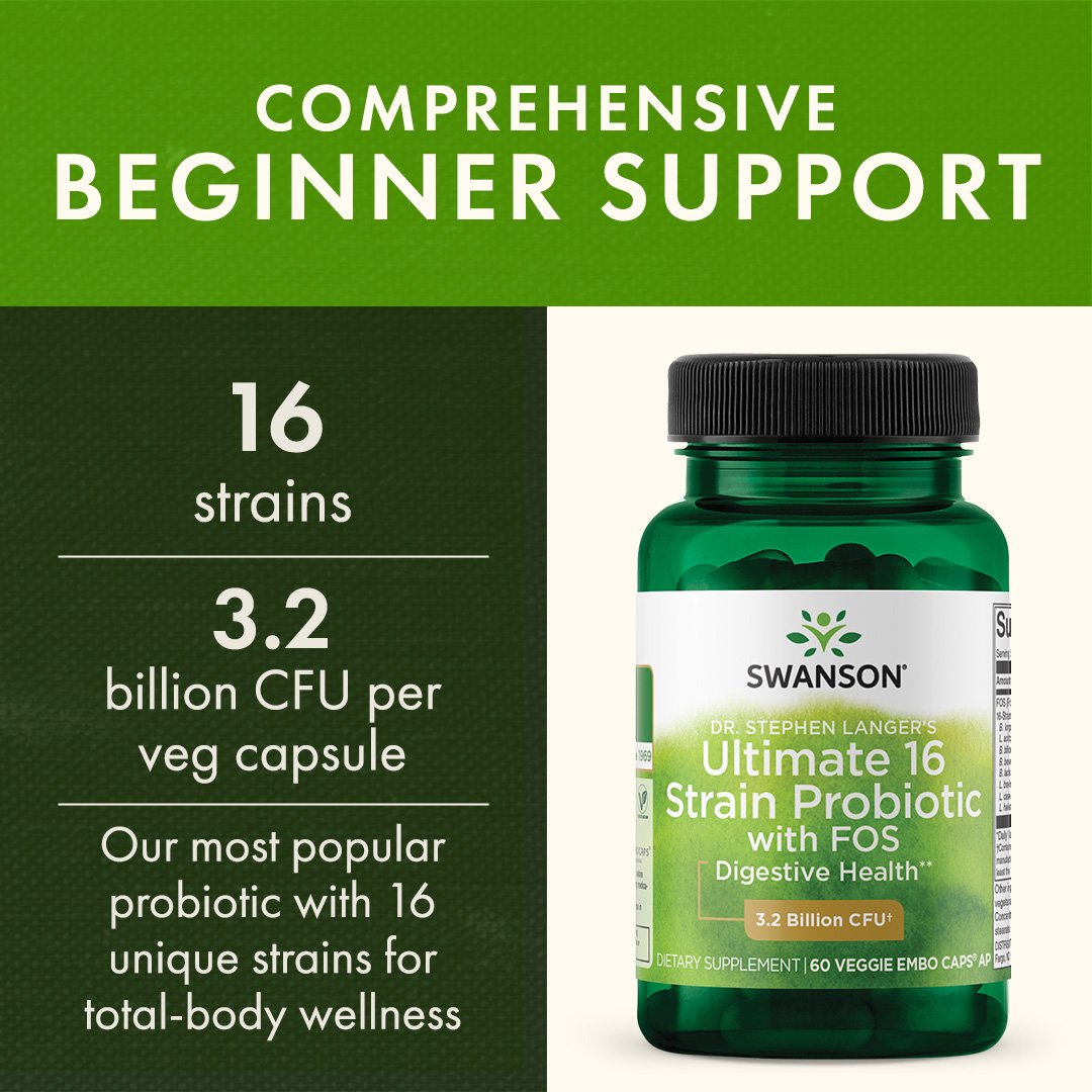 Swanson Ultimate 16 Strain Probiotic 60 caps. pirkti