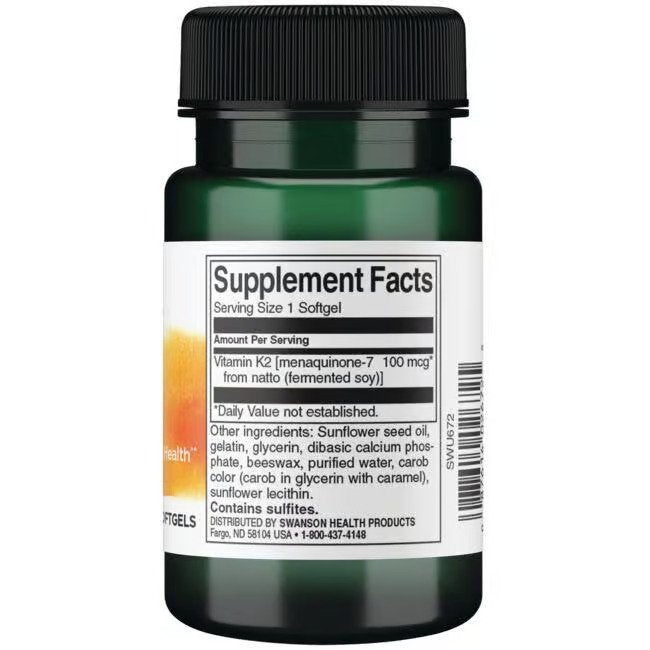 Swanson Vitamin K2 100 mcg 30 caps price composition (1)