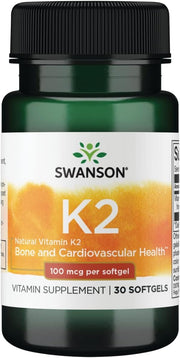 Swanson Vitamin K2 100mcg 30 softgels kaina