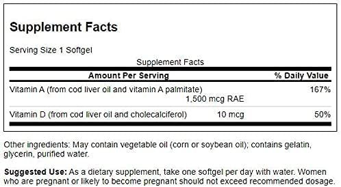 Swanson Vitamins A & D 250 softgels sudetis