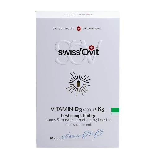 Swiss'Ovit®, Vitaminas D3 4000IU + K2, 30 kaps kaina