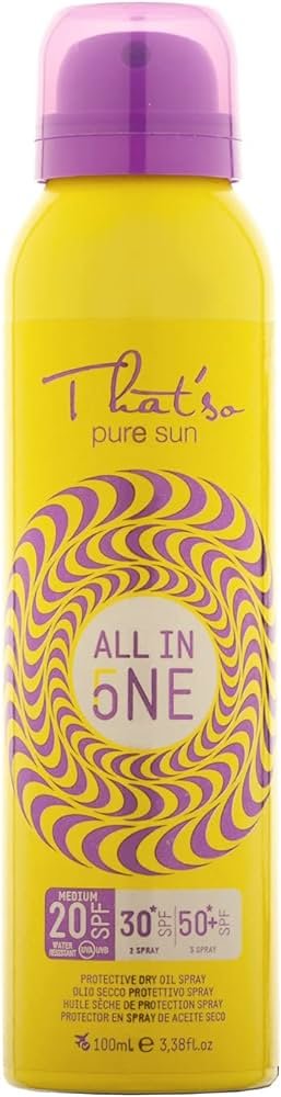 That'so ALL IN ONE SPF 20 30 50 . Three sun protection filters in one bottle 100 ml.