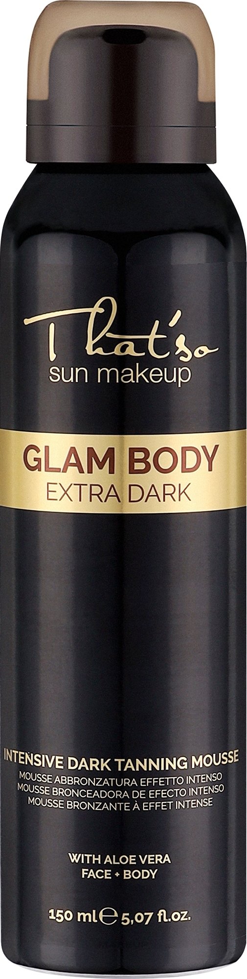 That'so Sun Makeup Glam Body Mousse Extra Dark Sun Purškiamos savaiminio įdegio putos DHA 8 150ml kaina
