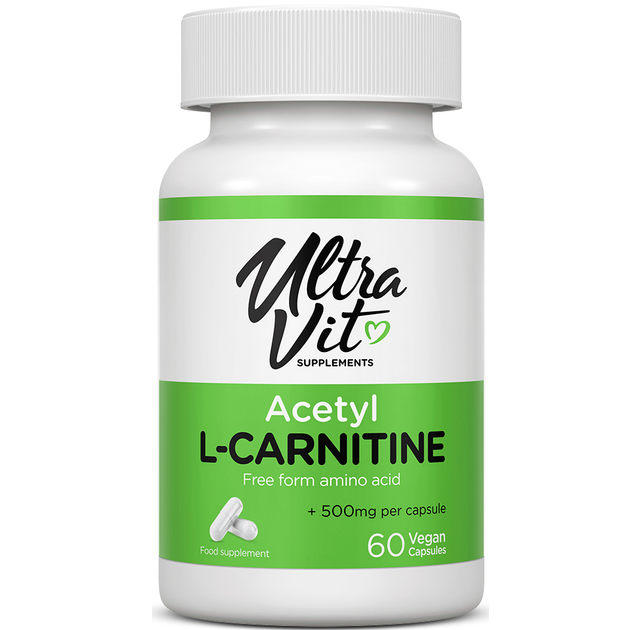 UltraVit Acetyl-L-Carnitine 60 capsules nutrition kaina price