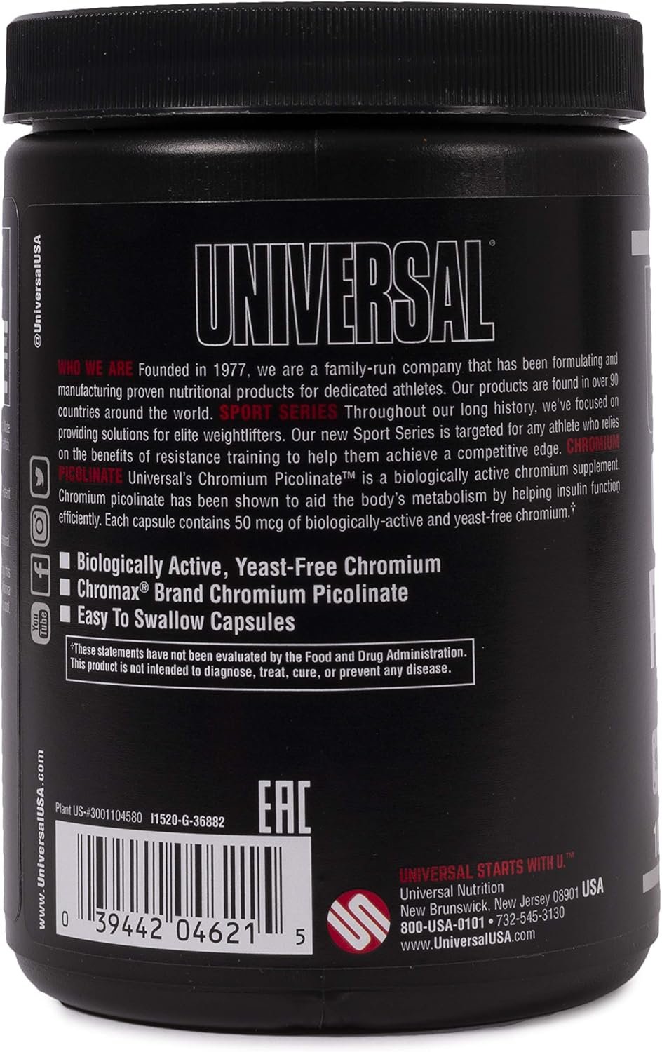 Universal Nutrition Chromium Picolinate, 100 kapsulių vartojimas